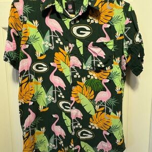 Green Bay‎ Packers Tropical Print Men's Shirt